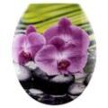 hochwertiger Duroplast WC Sitz mit Absenkautomatik Orchidee