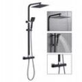 Duschsystem mit Thermostat fürs Bad Duscharmatur Duschset Duschkopf Badezimmer Regendusche inkl. Überkopfbrause - Auralum