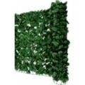 Neuwertig] Balkonsichtschutz, Sichtschutz Windschutz Verkleidung für Balkon Terrasse Zaun 300x150cm Blatt dunkel - green