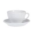 Kaffeetassen-Set BISTRO, 6 Tassen & Untertassen, jeweils 0,2 l, H 65 mm, Porzellan, weiß