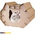 Xxl Katzenhaus Katzenhöhle Katzennest Kratzmatte Haus aus Pappe Kartonhaus Spielhaus für Katzen mit Kratzpappe Petigi Kratzbrett Katzenmöbel