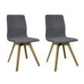 4-Fußstuhl ANDAS "Rania" Stühle Gr. B/H/T: 45 cm x 91 cm x 55 cm, 2 St., Microfaser, Keder + Massivholz, schwarz (schwarz, eiche natur) 4-Fuß-Stühle