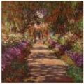 Wandbild ARTLAND "Weg in Monets Garten Giverny. 1902" Bilder Gr. B/H: 100 cm x 100 cm, Leinwandbild Garten, 1 St., bunt Kunstdrucke