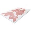 Hochflor-Teppich CALO-DELUXE "Vogesen 500" Teppiche Gr. B/L: 120 cm x 160 cm, 30 mm, 1 St., rosa (rosa, weiß) Esszimmerteppiche