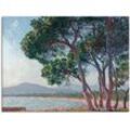 Leinwandbild ARTLAND "Der Strand bei Juan-les-pins. 1888" Bilder Gr. B/H: 120 cm x 90 cm, Gewässer, 1 St., blau Leinwandbilder