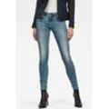 Skinny-fit-Jeans G-STAR RAW "Midge Zip Mid Skinny" Gr. 28, Länge 32, blau (lt vintage aged destroy) Damen Jeans Röhrenjeans