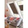 Dachfensterplissee SUNLINES "Classic Style Crepe" Plissees Gr. 122 cm, zweiseitig verschiebbar, 117 cm, braun (braun, weiß) Dachfensterplissees