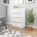 Maisonchic - Sideboard, Kommode, Küchenschrank, Beistellschrank, Anrichte für Wohnzimmer Hochglanz-Weiß 60x35x98,5 cm Holzwerkstoff LLLA360308
