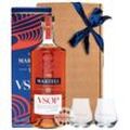Geschenk-Set: Martell VSOP Cognac (40 % Vol / 0,7L) + 2x mySpirits kleines Nosingglas in Geschenkbox