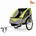 FROGGY Kinder Fahrradanhänger mit Federung - 5-Punkt Sicherheitsgurt, Fahrrad Kinderanhänger für 1 bis 2 Kinder max. 40kg Apple