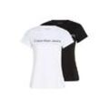 Calvin Klein Jeans T-Shirt INSTITUTIONAL LOGO 2-PACK TEE (Packung, 2er-Pack) mit Logoschriftzug, weiß