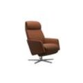 Leder Ruhesessel Scott, cognac/aluminium