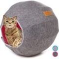 COFI 1453 Katzenliege Einstellbarer Katzenkorb perfekte Höhle für Katzen langlebig Pink/Grau
