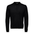 ONLY & SONS Strickpullover Polo Langarm Shirt Basic Pullover ONSWYLER 5426 in Schwarz