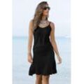 BEACHTIME Strandkleid schwarz Gr. 34 für Damen. Mit V-Ausschnitt. Figurumspielend