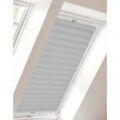 Dachfensterplissee SUNLINES "Young Style Crush" Plissees Gr. 141,7 cm, zweiseitig verschiebbar, 117,3 cm, grau (grau, weiß) Dachfensterplissees