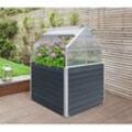 Metall Hochbeet Store & Grow mit verstellbaren Dachpaneelen anthrazit 120 x 120 x 169 cm (l x b x h) - Westmann