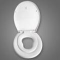 Toilettensitz Wc Sitz Deckel Absenkautomatik, Kunststoff, Fix-Clip, Mit integriertem Kindersitz Softclose, Antibakteriell Weiß - Woltu