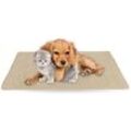Haustiermatte - 60x80cm ( Creme ) Haustierdecken öko-tex 100 perfekt für Katzen bis große Hunde - s-xl - Steppdecke für Sofa / Bett - Schutz - Creme