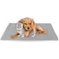 Haustiermatte - 70x100cm ( Grau ) Haustierdecken öko-tex 100 perfekt für Katzen bis große Hunde - s-xl - Steppdecke für Sofa / Bett - Schutz - Grau