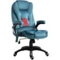 Massagesessel Chefsessel mit Massagefunktion höhenverstellbarer Drehstuhl ergonomischer Gamingstuhl Bürostuhl massage Blau 67 x 74 x 107-116 cm