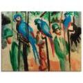 Leinwandbild ARTLAND "Bei den Papageien" Bilder Gr. B/H: 120 cm x 90 cm, Vögel Querformat, 1 St., bunt Leinwandbilder