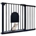 Froadp - Türschutzgitter Baby Treppengitter 105-115cm Kindergitter ohne Bohren Türgitter mit Tür für Hunde und Katzen Beidseitig Schwenkbar