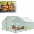 Yardin - Hühnerstall Hühnerhaus Hühnerkäfig Geflügelstall mit Schloss, Verzinkter Stahlrahmen, pe Dach Für Geflügel, Kaninchen, Hasen, Hühner, 3x4x2m