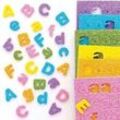 Selbstklebende Buchstaben aus Moosgummi in Pastellfarben (850 Stück) Bastelbedarf Verzierung & Dekorationen