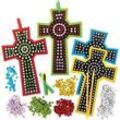 Bastelset für Deko-Anhänger "Kreuz" mit Pailletten (5 Stück) Bastelaktivitäten zu Ostern