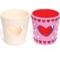 Keramik-Teelichthalter "Herz" (4 Stück) Bastelaktivitäten Valentinstag