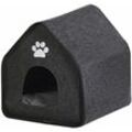 Beliani - Tierbett Filz Dunkelgrau 40 x 40 cm Tierhütte perfekt für kleine Hunde, sowie Katzen - Grau