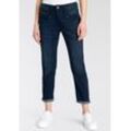 Gerade Jeans HERRLICHER "Shyra Cropped Denim Smooth" Gr. 26, N-Gr, blau (dark) Damen Jeans Weite