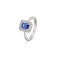 925 Silber Ring Royal Blue - Silber - Gr.: 19