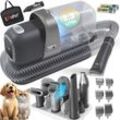 Hundeschermaschine mit Staubsauger Leise Schermaschine mit akku Haustierpflegeset mit Zubehör für Hund & Katze Tierhaarschneidemaschine Anthrazit /