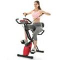 Okwish - X-Bike, magnetische faltbares Fitnessfahrrad, Heimtrainer für Cardio Workout Indoor Cycling mit Traningscomputur und Expanderbänder,Rot Rot