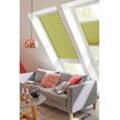 Dachfensterplissee SUNLINES "Classic Style Crepe" Plissees Gr. 136 cm, zweiseitig verschiebbar, 117 cm, grün (limette, weiß) Dachfensterplissees
