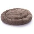 Paco Home - Hundebett Katzenbett Flauschig Hundekissen Hundesofa Hundedecke Hundekörbchen Beige, Ø120 cm