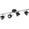 Etc-shop - Deckenstrahler schwenkbar led Deckenleuchte Spots schwarz Deckenlampe GU10 4-flammig, chrom, 4x 4W 320Lm warmweiß, LxBxH 65x10x16 cm