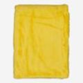 Gelbe Decke aus Kunstfell 127x178cm