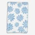 Weiß-blaue Decke mit Blumenmuster 127x178cm