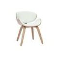 Design-Stuhl in Weiß und helles Holz WALNUT
