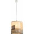 Design Decken Pendel Lampe Wohn Ess Zimmer Beleuchtung Textil Hänge Leuchte grau beige