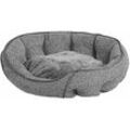 Tierbett Grau 60x50 cm Kuschelig Oval Modern für kleine und mittlere Hunde Katzen - Grau