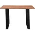 Baumkantentisch SIT Tische Gr. B/H/T: 120 cm x 76 cm x 80 cm, 120 x 80 cm, beige (natur, schwarz, natur) Baumkantentisch