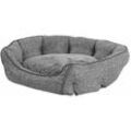 Tierbett Grau 65x50 cm Kuschelig Oval Modern für kleine und mittlere Hunde Katzen - Grau
