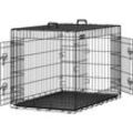 Feandrea xl Hundekäfig, klappbar, Länge 107 cm, transportabel, 2 Türen, schwarz von Songmics PPD42H - Schwarz