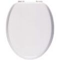 Weißer wc Sitz mit Holzkern, Weiß, universale O-Form, Holzkern Toilettendeckel, Komfort Klodeckel, ovale Toilettenbrille Weiß, 26LP2866 - Calmwaters