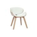 Miliboo - Design-Stuhl in Weiß und helles Holz walnut - Eiche hell