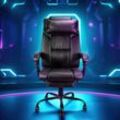 VINGO Bürostuhl Drehstuhl Chefsessel Home-Office Gaming-Stuhl mit Rollen und Armlehne Schreibtischstuhl Drehstuhl Mit Kopfkissen einklappbaren Füßen
